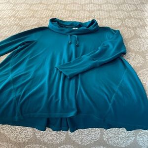 Cable and Guage knit cowl neck tunic top